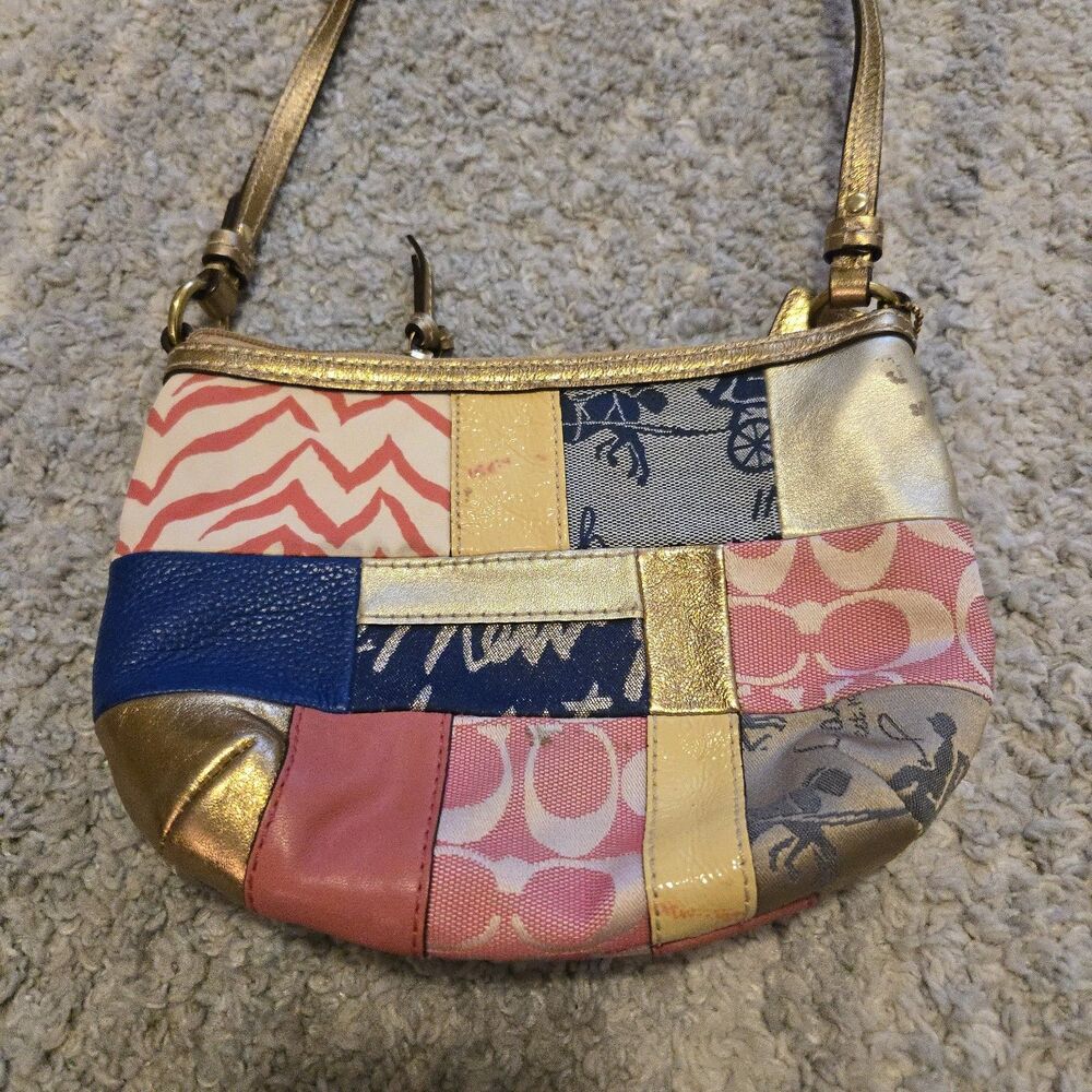 Coach Multicolor Patchwork Leather Fabric Signatu… - image 15